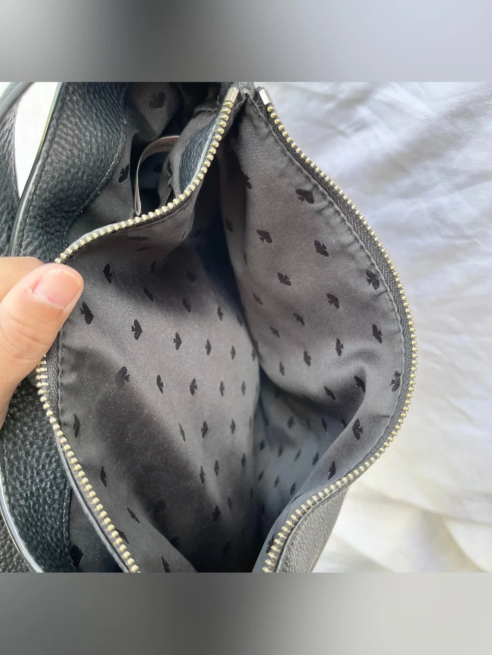 KATE SPADE | BLACK PEBBLED TEXTURED COW LEATHER HOBO SHOULDER BAG PURSE